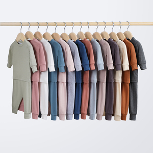 ชุดนอนเด็กแขนยาวผ้าคอตตอนริบ แบบสวมใส่สบาย ชุดนอนเด็กสองชิ้น ชุดนอนเด็กผู้ชายและเด็กผู้หญิง ชุดนอนลำลอง - Product Image 2