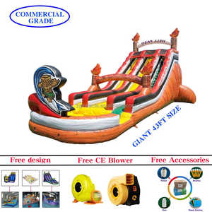 Toboggan <span class=keywords><strong>aquatique</strong></span> gonflable géant de 43 pieds avec deux pistes et piscine, équipement de <span class=keywords><strong>parc</strong></span> <span class=keywords><strong>aquatique</strong></span> commercial à vendre - Product Image 5