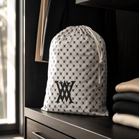 Sac à cordon personnalisé en coton et lin blanc imprimé, pochette en mousseline bio pour cadeaux de fête de la Saint-Valentin ou de baby shower