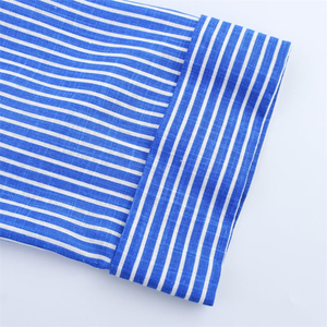 SHENZHU 2025 Nueva Colección de Verano para Mujer, Camisa Casual Versátil con Rayas, Manga Ancha y Cuello Solapa, Modelo 2224666 - Product Image 5