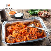 220ml Recyclable Jetable Plateau En Aluminium Conteneur Gâteau Tasse avec Couvercle Feuille D'aluminium Alimentaire Argent PET Plaque En Aluminium Garde Alimentaire