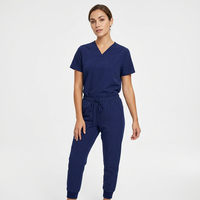 Ensemble de blouses médicales unisexes à col en V, uniforme d'hôpital, pantalon large, tenue de travail pour infirmières avec poche pour le personnel clinique et vétérinaire