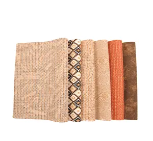cortinas de mobiliário de couro marrom Suppliers-Folha de couro marrom da cortiça 45*30cm, para bolsa, carteira, bolsas