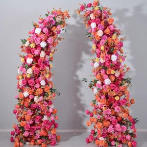 Fleurs artificielles élégantes au toucher réel pour mariage, rose vif et <span class=keywords><strong>orange</strong></span>, pour arche de fond de scène, fournitures événementielles, emballage carton - Product Image 5