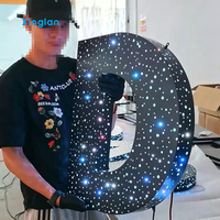 Enseigne lumineuse LED 3D ciel étoilé, lettres en relief personnalisées, haute luminosité, perforée, pour publicité extérieure commerciale