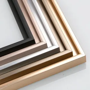 Argento In Oro Rosa Nero Anodizzazione Metallo Photo Frame Spazzolato Telaio In Alluminio Per La Foto/Cornice