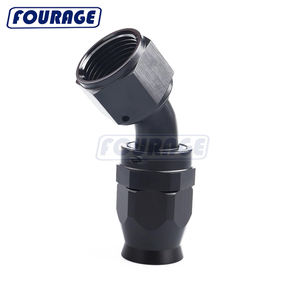 Fourage 45 degrés alliage d'aluminium AN10 femelle pivotant PTFE tuyau de carburant adaptateur de raccord d'extrémité - Product Image 3
