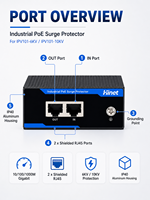Parafoudre industriel PoE Hi-Net 10/100M 6KV/10KV sur rail DIN RJ45 pour appareils réseau