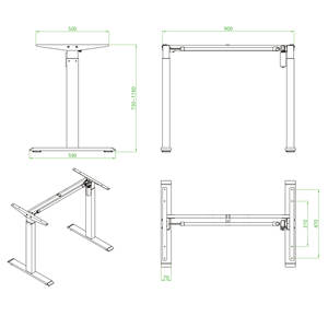 En vente assis-debout réglable en hauteur électrique assis-debout cadre de bureau informatique - Product Image 6