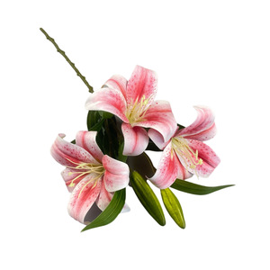 Lys artificiels à branche unique BH-01, haute simulation, pour décoration de mariage et de maison - Product Image 1