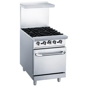O OEM personalizou o fogão comercial de aço inoxidável do queimador da escala 4 do gás com forno