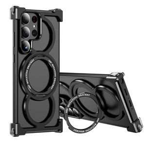 Từ Hợp kim nhôm không khung 360 đứng trường hợp đối với Samsung <span class=keywords><strong>Galaxy</strong></span> S25 S24 S23 siêu Hollow-out tản nhiệt Bìa - Product Image 1