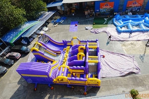 Parc de Divertissement Gonflable Personnalisé en Toile PVC Durable, Multiples Zones de Jeu avec Toboggans et Obstacles, Souffleurs Inclus - Product Image 6