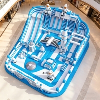 Parc de sport gonflable de qualité commerciale, grand château gonflable, aire de jeux rebondissante, imperméable, ignifuge, capacité de 100 personnes pour l'intérieur