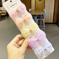 Vente en Gros 5 Pièces Mignonnes Pinces à Cheveux en Maille Fleur Nœud Papillon Barrettes Épingle Couronne pour Enfants Accessoires Cheveux