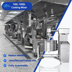 آلة طهي أوتوماتيكية من لونغزي سعة 100 لتر و200 لتر، أواني طهي كبيرة الحجم، غلاية تسخين بالبخار لصنع المربى والصلصات مع خلاط للبيع - Product Image 1