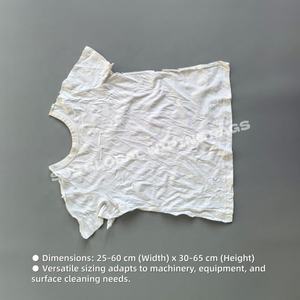 Trapos de Limpieza Industriales Blancos Tipo Camiseta, Grado A, 100% Algodón Blanco, Paquete de 50 lb - Product Image 3