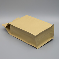 Sac de grains de café imprimé personnalisé à fond plat biodégradable et refermable de grande taille avec valve à sens unique à gousset