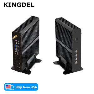 Mini <span class=keywords><strong>PC</strong></span> comercial de EE. UU., <span class=keywords><strong>CPU</strong></span> Core i7 10th, RAM <span class=keywords><strong>DDR4</strong></span> + SSD NVMe, pantalla dual 4K HD/DP, sin ventilador, carcasa de metal completa - Product Image 1