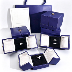 Boîte à bijoux de luxe de marque avec logo pour femme, coffret de bijoux de luxe avec sac cadeau, carte et certificat pour bague, bracelet et pendentif - Product Image 1
