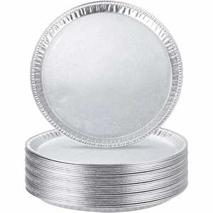 Barquettes jetables en aluminium de 12 pouces, résistantes au four et au micro-ondes, qualité alimentaire, 200 ml, pour fêtes, emballage de pizzas - Product Image 1
