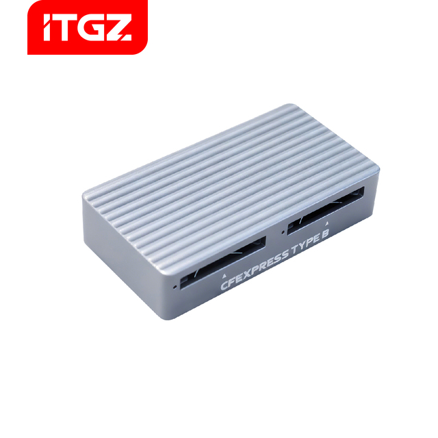 ITGZ Dual CFE-B Thunderbolt Card Reader 40Gbps Aluminum Docking Station Photographers Filmmakers