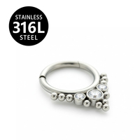 Cincin Hidung Baja Tahan Karat 316L, Anting Hoop Tulang Rawan, Anting Helix, Perhiasan Tindik Hidung untuk Wanita dan Pria
