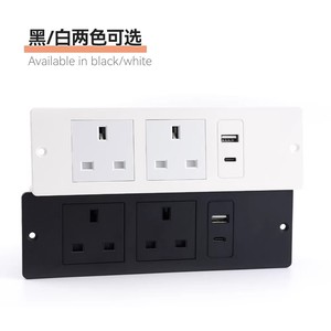 Desktop Recessed <b>Socket</b> Ukca <b>Power</b> Strip 2 Ac Outlets 1 <b>Usb</b> A 1 Type C Port For Office Furniture And Cabinets - Product Image 1