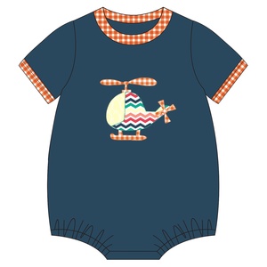 Boyis ชุดเสื้อผ้าแขนสั้นสำหรับเด็กผู้หญิงเสื้อผ้าบูติกปักลายเฮลิคอปเตอร์ - Product Image 4