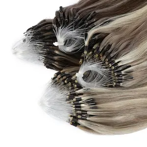 Factory Nano Micro Ring Human Hair Piano Color Micro Beads Weft Hair Extensions Remy Micro Loop Links Hair Extensions