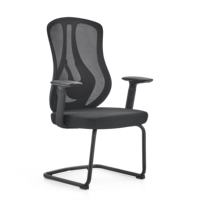 Chaise de bureau ergonomique moderne en maille personnalisée OEM avec support lombaire, coussin en éponge, base et accoudoirs en métal