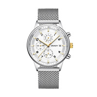 Montre Homme Style Haut de Gamme Business Décontractée Lumineuse Luxe Étanche Acier Inoxydable Quartz