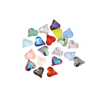 Strass en verre pointus Selina Crystal Shiny Crooked Heart, pierres pour accessoires vestimentaires, coiffes et sacs de soirée, nail art DIY - Product Image 4