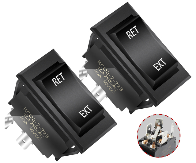 12V 30A DPDT Reverse Polarity Rocker Switch Momentary Reversing Toggle Switch for Winch Motor Lift Gate RV Trailer