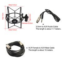 Tout neuf SOUNDMARK SM-1600 Support de microphone pour enfants en alliage d'aluminium doré, karaoké, entraînement cérébral, éducatif, alimenté par 48V DC XLR
