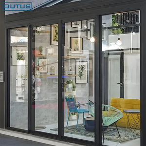Portes d'entrée de restaurant Outus en aluminium durable avec panneaux de verre haute visibilité - Product Image 2