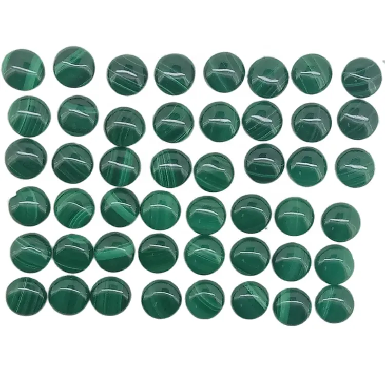 Cabochon dôme de Malachite naturelle, pierre précieuse demi-ronde, gemme verte polie, pièces