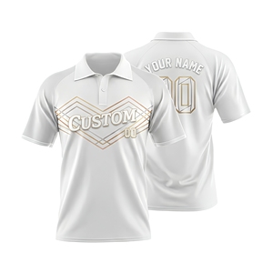 เสื้อโปโลโลโก้สั่งทำ แห้งเร็ว สำหรับผู้ชาย ผ้าโพลีเอสเตอร์ 100% ระบายอากาศได้ดี พิมพ์ลายแบบซับลิเมชั่น ชุดกีฬากอล์ฟ รับผลิตแบบ OEM ขายส่ง MOQ ต่ำ - Product Image 3