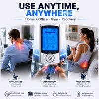 Appareil de massage électrique rechargeable noir et argenté avec télécommande sans fil, modes réglables, pour massage musculaire et corporel à domicile