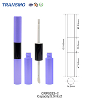 Tubes de gloss à lèvres 10 ml, tubes de gloss à lèvres personnalisés double face 5,0 ml*2, flacon en plastique avec bouchon à vis, fabricant, emballage et fourniture