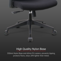 Chaise de bureau exécutive en tissu pour projet de bureau aux Philippines avec vérin à gaz de classe 3, dossier haut, chaise de bureau ergonomique, sillas de oficina