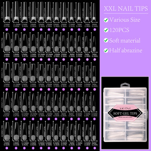 120pcs <span class=keywords><strong>XXL</strong></span> Carré <span class=keywords><strong>Faux</strong></span> Ongles Semi-Mat Press-On Nails Transparent Seamless Full Cover Tips - Product Image 5