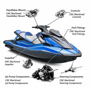 Service d'usinage CNC sur mesure, usinage CNC de pièces en acier inoxydable et en aluminium pour jet ski, usinage de billettes d'acier - Product Image 4