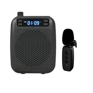 <span class=keywords><strong>Amplificateur</strong></span> vocal portable rechargeable 10W <span class=keywords><strong>sans</strong></span> <span class=keywords><strong>fil</strong></span> AUX avec micro-cravate UHF noir, haut-parleur PA <span class=keywords><strong>pour</strong></span> enseignants et cours en classe - Product Image 1