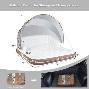 Île flottante gonflable <span class=keywords><strong>Giantex</strong></span> pour adultes avec pare-soleil rétractable SPF50+, 71" x 71", 2 porte-gobelets, dossier et accoudoirs - Product Image 4