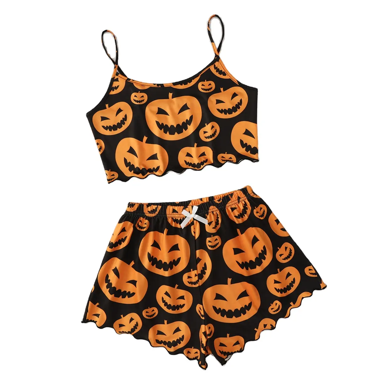ZIYA A10S114 Halloween Citrouille Imprimer Shorts Maison Porter Coton Pyjamas Pour Les Femmes