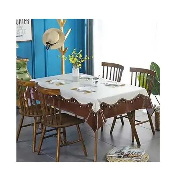 Mittelmeer-Stil bestickt individuelle PVC-PU-Leder-Spitzen-Tischdecke mit flanell-Rückseite für den Heim- und Restaurantgebrauch