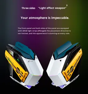 Wanjia Soul cuirassé coque d'ordinateur châssis de <span class=keywords><strong>PC</strong></span> de bureau en forme spéciale <span class=keywords><strong>Gamer</strong></span> refroidi à l'eau bricolage thème Matx <span class=keywords><strong>grand</strong></span> Stock pleine <span class=keywords><strong>tour</strong></span> - Product Image 3