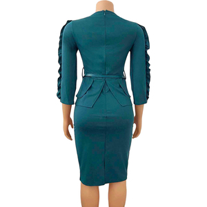 <span class=keywords><strong>Abiti</strong></span> da donna alla moda africani a <span class=keywords><strong>tre</strong></span> <span class=keywords><strong>quarti</strong></span> <span class=keywords><strong>abiti</strong></span> da carriera formali <span class=keywords><strong>abiti</strong></span> da ufficio donna <span class=keywords><strong>con</strong></span> cintura - Product Image 3