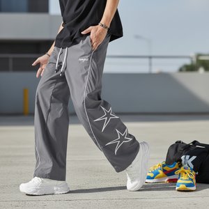 Pantaloni Cargo da Lavoro per Uomo, Pantaloni Elasticizzati, Pantaloni Sportivi Traspiranti in Rete per Esterni, Modello Dritto Primaverile - Product Image 1